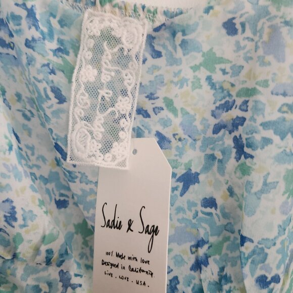 NWT Sadie & Sage x Anthropologie Crop Top Cami Blue - Size Small - Picture 5 of 6